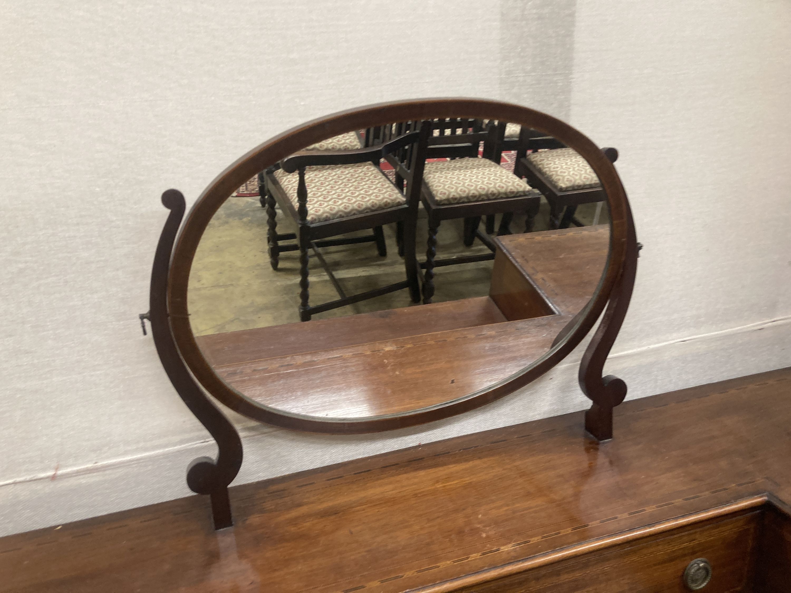 A mid 19th century mahogany dressing table,